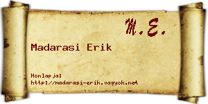 Madarasi Erik névjegykártya